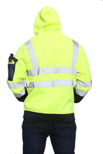 Load image into Gallery viewer, Aviator London Hi Vis Hoodie High Vis 3 Zip Pockets Pullover Hoodies - Yellow/Navy
