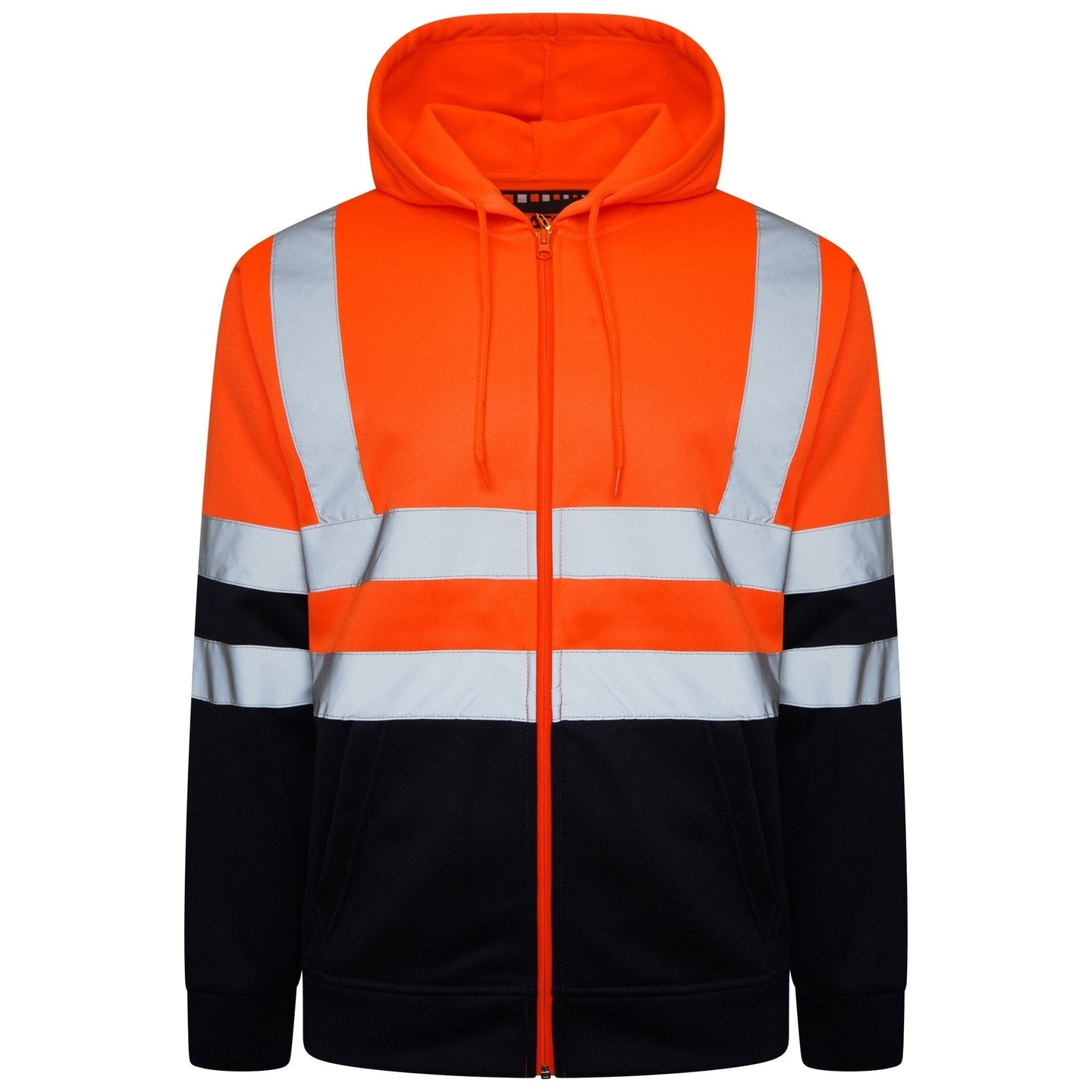 Aviator London Plain Zipper Hi Vis EN ISO 20471 Class 3 Orange/Navy Zipper