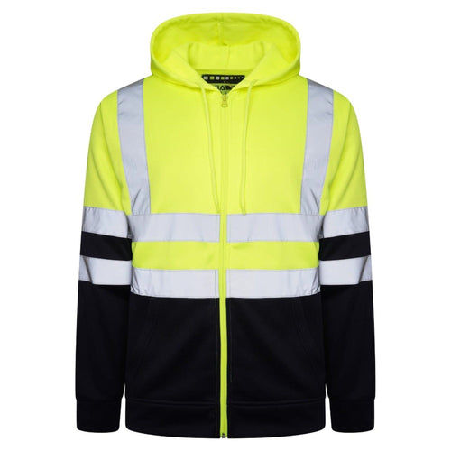 Aviator London Plain Zipper Hi Vis EN ISO 20471 Class 3 Yellow/Navy Zipper