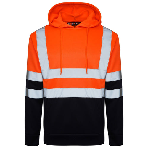 Aviator London Pullover Hoodie Hi Vis EN ISO 20471 Class 3 Orange/Navy Pullover Hoodie