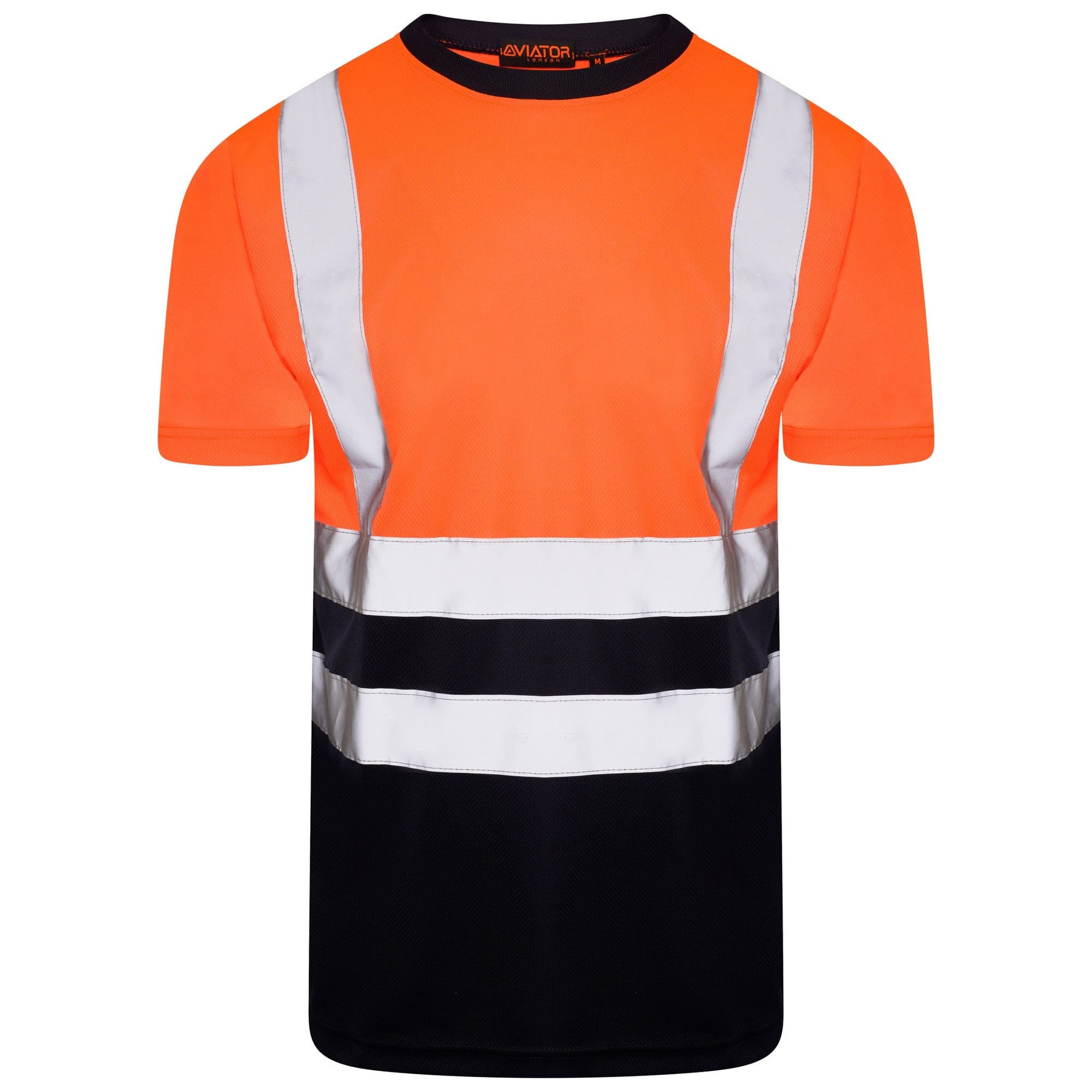 Aviator London S / ORANGE/NAVY ISO 20471 Class 2 T-Shirt Orange/Navy